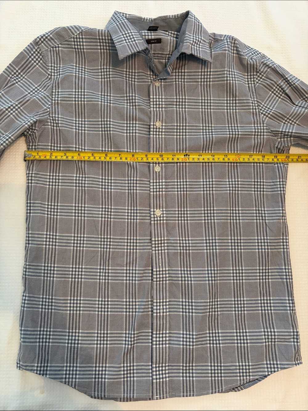 Michael Kors Men's Gray Plaid Dress button down Shirt slim fit size M - Picture 7 of 9